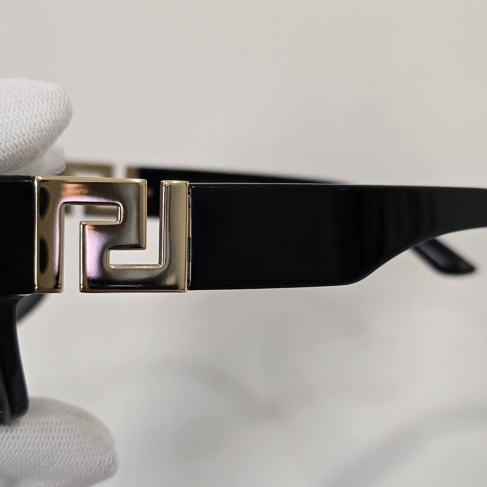 Versace Black/Grey Rectangular Polarized Sunglass… - image 8